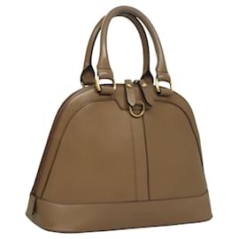 Burberry-BURBERRY Hand Bag Leather Brown Auth ac3784-Brown