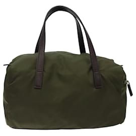 Prada-PRADA Tote Bag Nylon Khaki Silver Auth ti2988-Silvery,Khaki