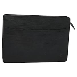 Louis Vuitton-LOUIS VUITTON Epi Pochette Homme Clutch Bag Black Noir M52522 LV Auth ep8688-Black