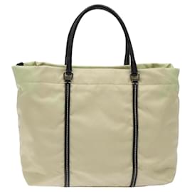 Prada-PRADA Hand Bag Nylon White Silver Auth bs24488-Silvery,White