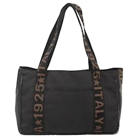 Fendi-FENDI Zucca Canvas Tote Bag Black Silver Auth 119700-Black,Silvery