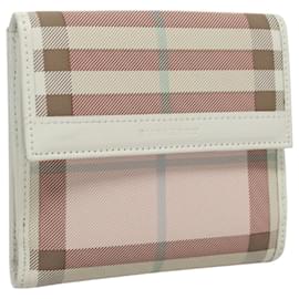 Burberry-Portefeuille en nylon à carreaux Nova Check Burberry rose Auth am8049-Rose