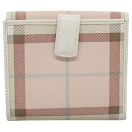 Burberry-Portefeuille en nylon à carreaux Nova Check Burberry rose Auth am8049-Rose