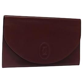 Cartier-CARTIER Sac à main Must Line en cuir Bordeaux Auth bs24616-Bordeaux