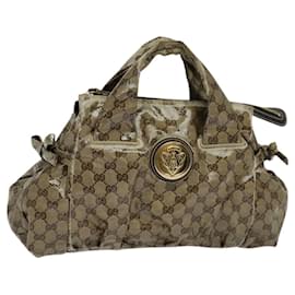 Gucci-Sac à main GG Crystal Gucci en toile enduite marron et or 197020 Auth 119369-Marron,Doré