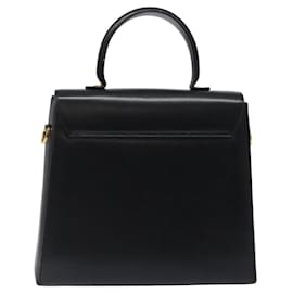 Salvatore Ferragamo-Sac à main en cuir Gancini de Salvatore Ferragamo 2 en 1 Noir Or Auth 119596-Noir,Doré