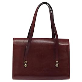 Christian Dior-Sac à main en cuir bordeaux doré Auth BA1154-Doré,Bordeaux