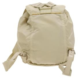 Prada-Sac à dos PRADA en nylon blanc argent authentique 118215-Argenté,Blanc