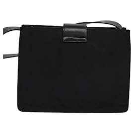 Prada-Sac à épaule PRADA en nylon noir argent authentique ep8735-Noir,Argenté