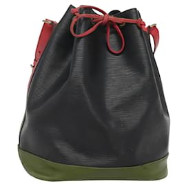 Louis Vuitton-LOUIS VUITTON Sac à épaule Epi Noe Bicolore Noir Rouge M44017 LV Auth 119756-Noir,Rouge