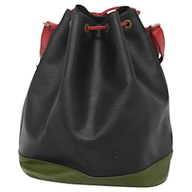 Louis Vuitton-LOUIS VUITTON Sac à épaule Epi Noe Bicolore Noir Rouge M44017 LV Auth 119756-Noir,Rouge