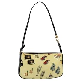 Louis Vuitton-LOUIS VUITTON Vernis sticker Pochette Accessoires Pouch White M90928 Auth 120036-Black,White