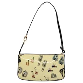Louis Vuitton-LOUIS VUITTON Vernis sticker Pochette Accessoires Pouch White M90928 Auth 120036-Black,White