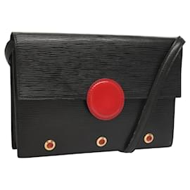 Louis Vuitton-LOUIS VUITTON Sac à épaule Hublot Epi Noir Rouge M52557 LV Auth 120129-Noir,Rouge