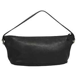Gucci-GUCCI Accessory Pouch Leather Black Silver 039 1103 Auth 120134-Black,Silvery