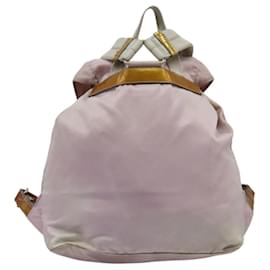 Prada-PRADA Sac à main en nylon rose argent Auth 118365-Argenté,Rose