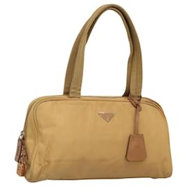 Prada-PRADA Sac à main en nylon doré jaune Auth ac3741-Doré,Jaune