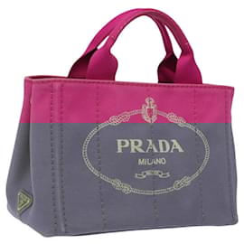 Prada-PRADA Canapa PM Sac à main en toile 2way Rose Or Auth 120078-Rose,Doré