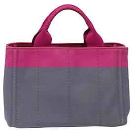 Prada-PRADA Canapa PM Sac à main en toile 2way Rose Or Auth 120078-Rose,Doré