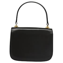 Gucci-Sac à épaule GUCCI en cuir noir et or Auth 119576-Noir,Doré