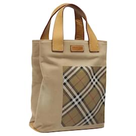 Autre Marque-Burberrys Nova Check Blue Label Hand Bag Canvas Brown Auth ti2966-Brown