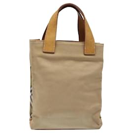Autre Marque-Burberrys Nova Check Blue Label Hand Bag Canvas Brown Auth ti2966-Brown