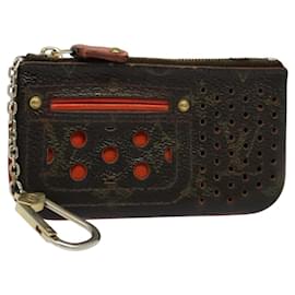 Louis Vuitton-LOUIS VUITTON Monogram Perfo Pochette Cles Porte-monnaie Orange M95222 Auth ac3778-Orange