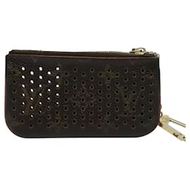 Louis Vuitton-LOUIS VUITTON Monogram Perfo Pochette Cles Porte-monnaie Orange M95222 Auth ac3778-Orange