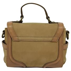 Burberry-Sac à main BURBERRY Blue Label en cuir suédé 2 voies beige Auth 116361-Beige