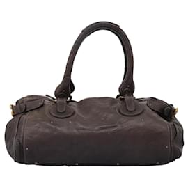 Chloé-Sac à épaule Chloe Paddington en cuir marron or argent authentique 120155-Marron,Argenté,Doré