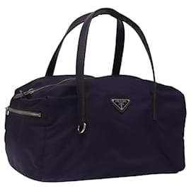 Prada-PRADA Sac à main en nylon violet argent authentique 119971-Argenté,Violet