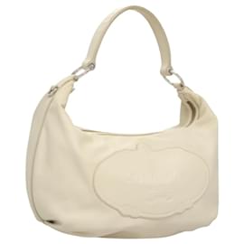 Prada-PRADA Sac à épaule Cuir Blanc Argent Auth 120385-Argenté,Blanc