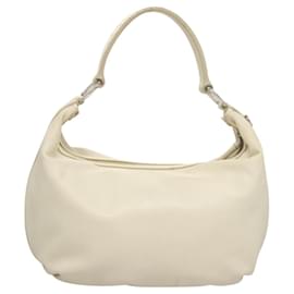Prada-PRADA Sac à épaule Cuir Blanc Argent Auth 120385-Argenté,Blanc