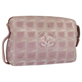 Chanel-CHANEL Nouvelle ligne de voyage Pouch Nylon Rose CC Auth ti3007-Rose