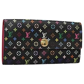 Louis Vuitton-LOUIS VUITTON Portefeuille Sarah Multicolore Noir M60668 Auth LV 116306-Noir