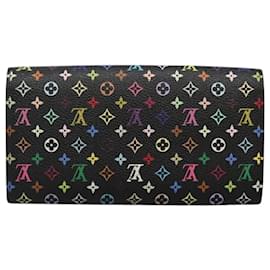 Louis Vuitton-LOUIS VUITTON Portefeuille Sarah Multicolore Noir M60668 Auth LV 116306-Noir