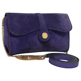 Céline-Sac à bandoulière CELINE en daim violet Auth BA1516-Violet