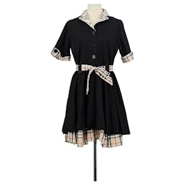 Burberry-Robe en coton-Noir