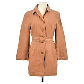 Prada-Manteau en lin-Camel