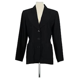 Saint Laurent-Blazer en laine-Noir