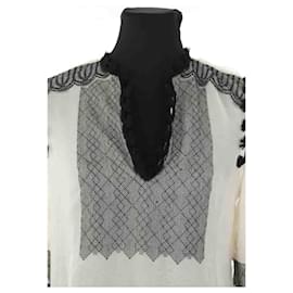Saint Laurent-Blouse en soie-Écru