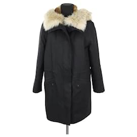 Yves Salomon-Parka en fourrure-Noir