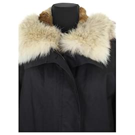 Yves Salomon-Fur parka-Black