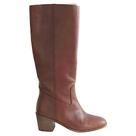 Sessun-Bottes en cuir-Marron