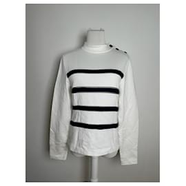 Balenciaga-Vintage Balenciaga Navy White striped sweater-White