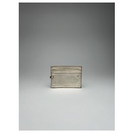 Vintage Miu Miu Leder Kartenhalter Silber Silber