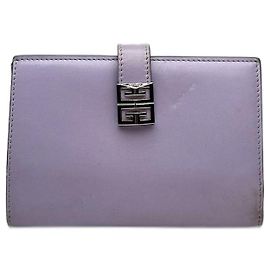 Carteira de couro vintage Givenchy roxa Roxo