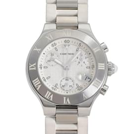 Cartier-Montre Cartier Must 21 Chronos Scuff SM W10197U2 à cadran blanc pour femmes-Autre