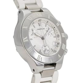 Cartier-Montre Cartier Must 21 Chronos Scuff SM W10197U2 à cadran blanc pour femmes-Autre