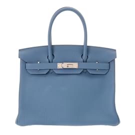 Hermès-Sac à main Hermes Birkin 30 Azur Togo-Bleu